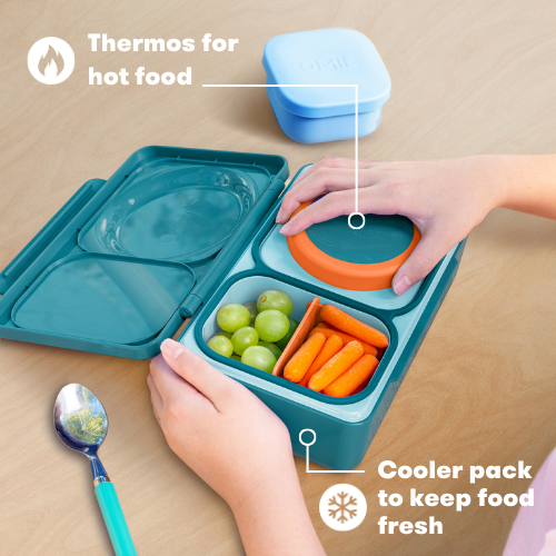 OmieBox UP Hot and Cold Bento Box - Teal Green