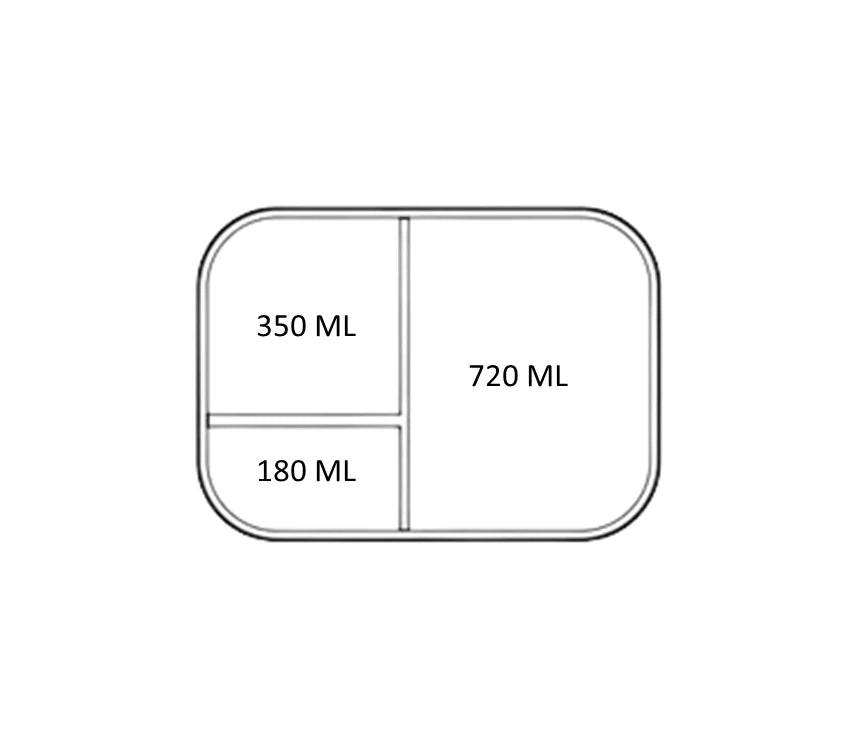 Apollo Silicone Bento 3 Rectangle - Blue
