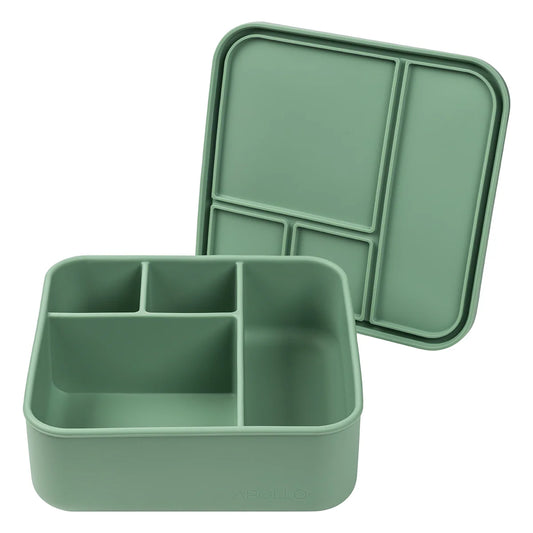 Apollo kids sage bento lunch box with 4 lunch box compartments