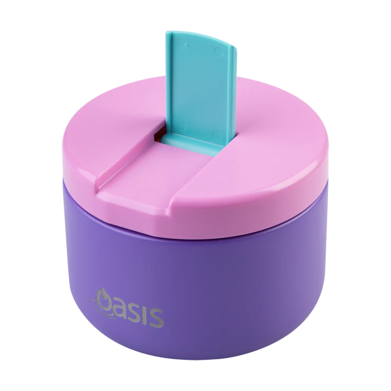 Oasis Kids Insulated Food Jar with Flip Lid 300ml - Mermaid Purple