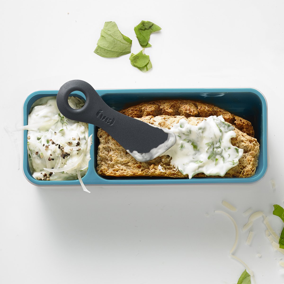 Snack n Dip Container - Tropical Blue