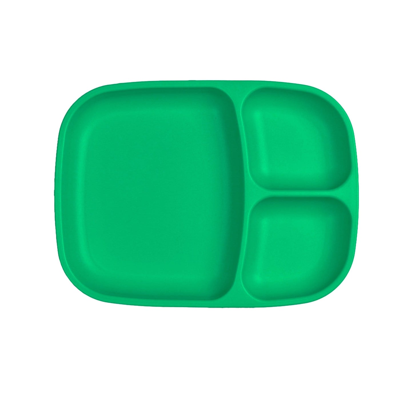 a picture of Re-Play Large Divided Plate - Kelly Greenon a white background for making mealtime fun and playful