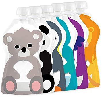 Squooshi Reusable Food Pouch - Small 6 pack  - Baby Bento