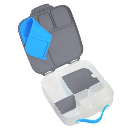 b.box Lunch Box - Blue Slate - Open Baby Bento