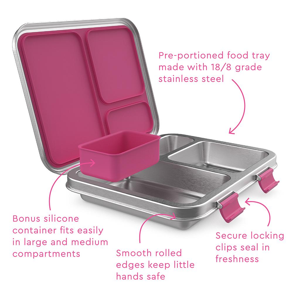 Bentgo Kids Stainless Steel Leakproof Lunch Box - Fuchia