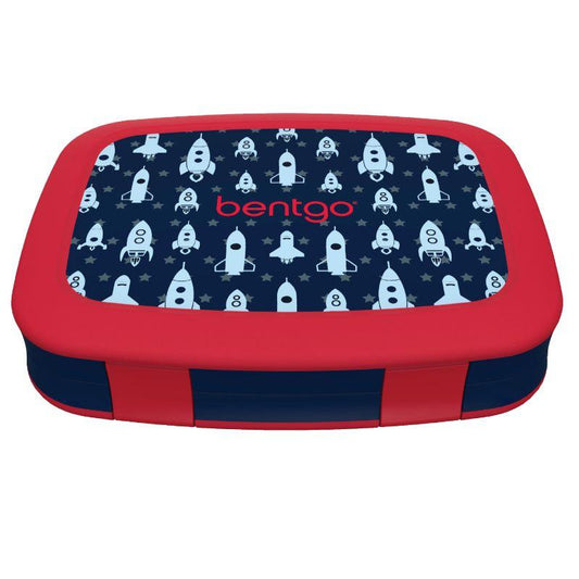 Bentgo Kids Space Rockets lunch box interior lid with space‑themed rocket pattern