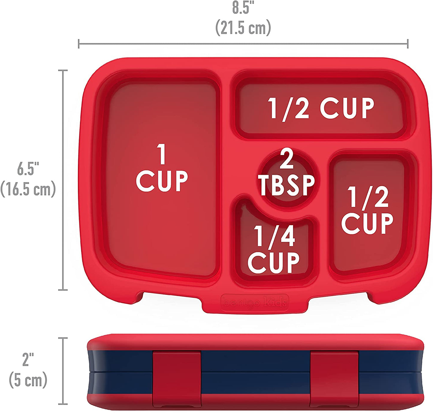 Top‑down view of Bentgo Kids Space Rockets lunch box with organised food compartments