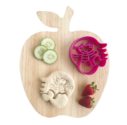 Mermaid‑themed sandwiches shaped like a mermaid and tails made using the Lunch Punch Mermaid cutters