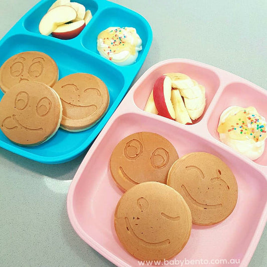 pancakes in replay divided plates