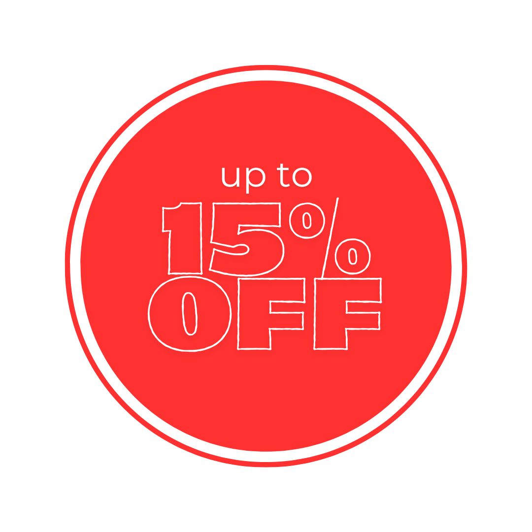 up to 15% off