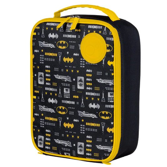 Batman b.box Flexi insulated lunch bag with flexible sides and durable aluminium lining for fresh lunches.