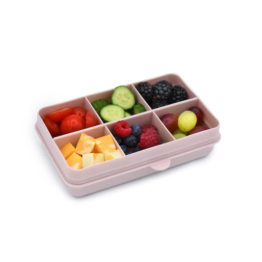 Ivory Melii Snackle Box Mini with six compartments and removable divider for custom snack storage.