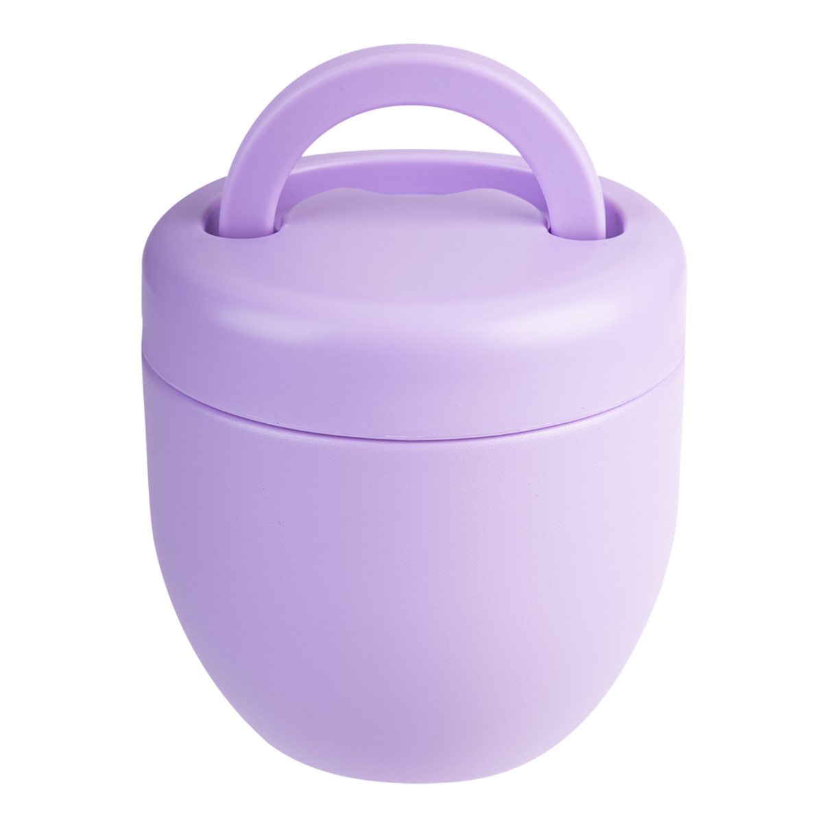 Lavender Oasis 470ml insulated food pod with stainless steel body and foldable handle.