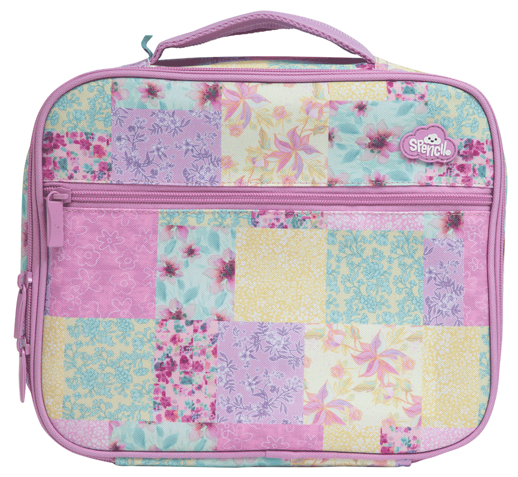 a picture of Spencil Insulated Lunch Bag with Chill Pack - Blooming Beautyon a white background for cool school gear
