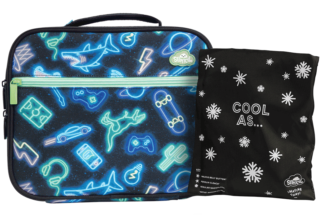 Spencil Insulated Lunch Bag with Chill Pack - Neon Life