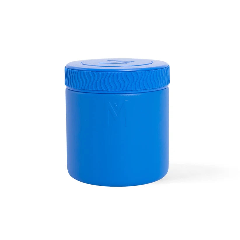 MontiiCo 400ml insulated stainless steel food jar in blueberry with easy-grip silicone lid