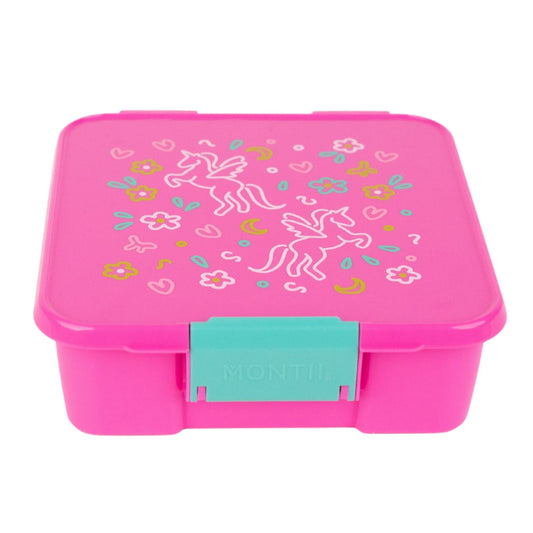 Leakproof Bento 5 lunchbox in Unicorn Magic design, perfect for fussy eaters and school lunches.