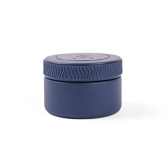 MontiiCo 200ml stainless steel insulated food jar in Navy  blue, dishwasher-safe and playground tough.