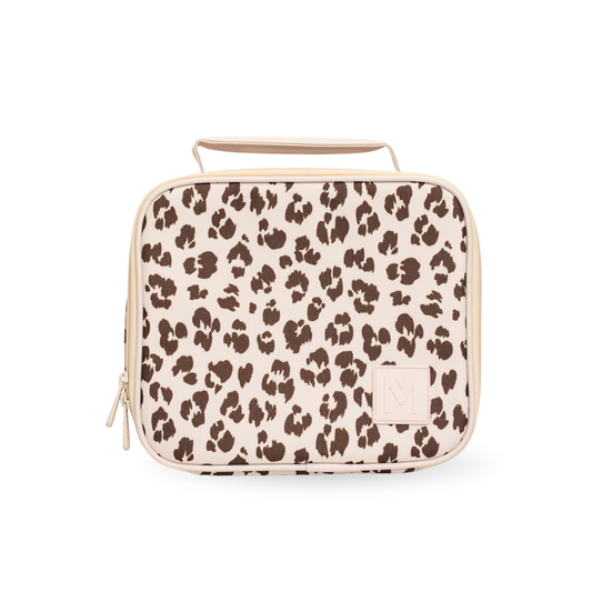 MontiiCo Medium Insulated Lunch Bag - Cream Leopard