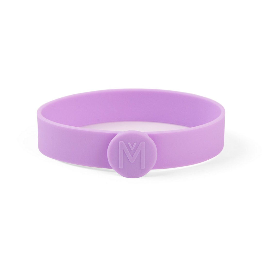 a picture of MontiiCo Silicone Cutlery Band - Lilac on a white background for a fun bento meal