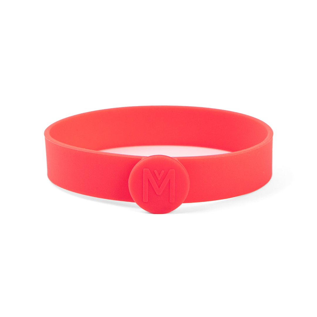 a picture of MontiiCo Silicone Cutlery Band - Watermelon on a white background for a fun bento meal