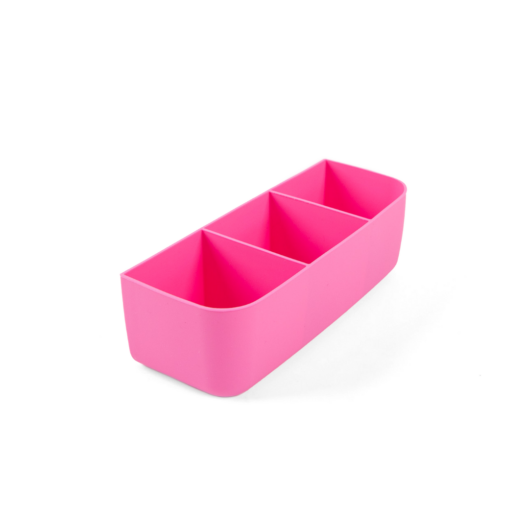 Montii.Co Feast Silicone Tray in Floss pink, a flexible 100% silicone lunch box tray insert designed to add extra compartments and keep kids’ snacks neatly separated
