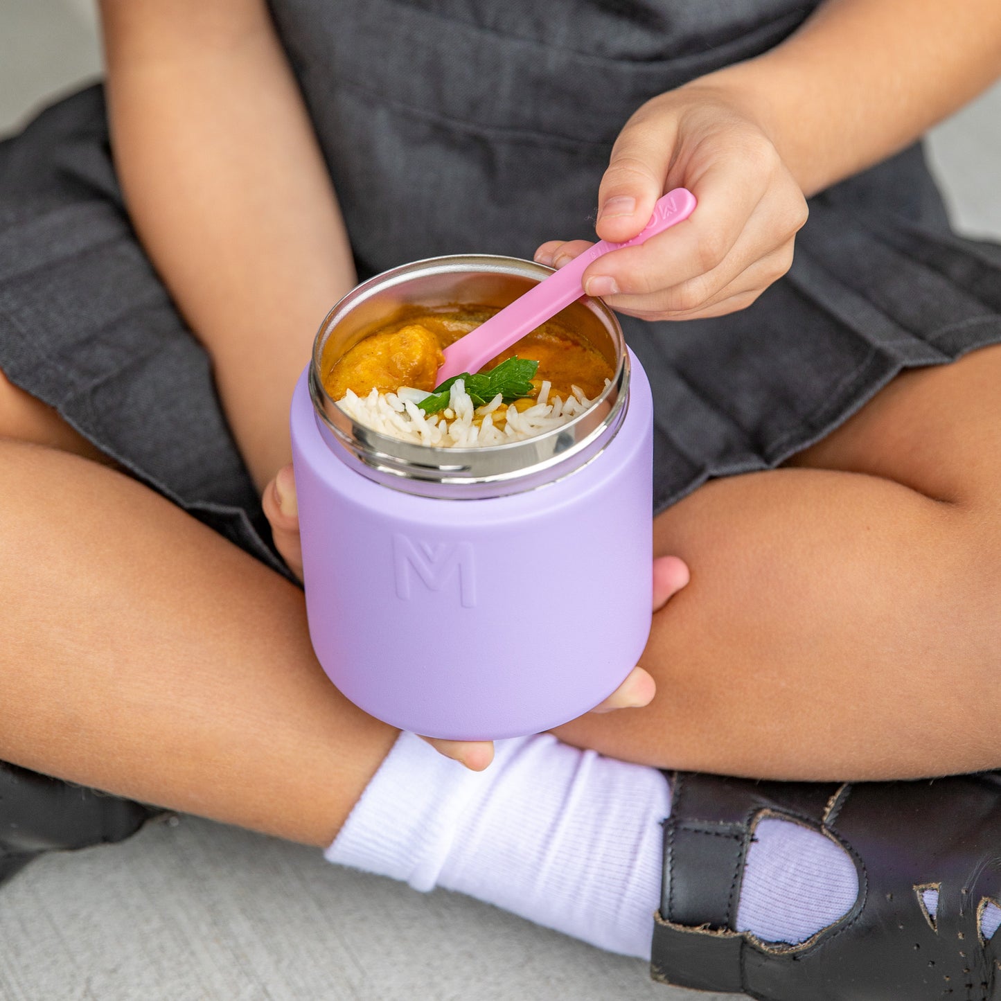 MontiiCo Kids Insulated Food Jar & Flask 400ml  - Lilac