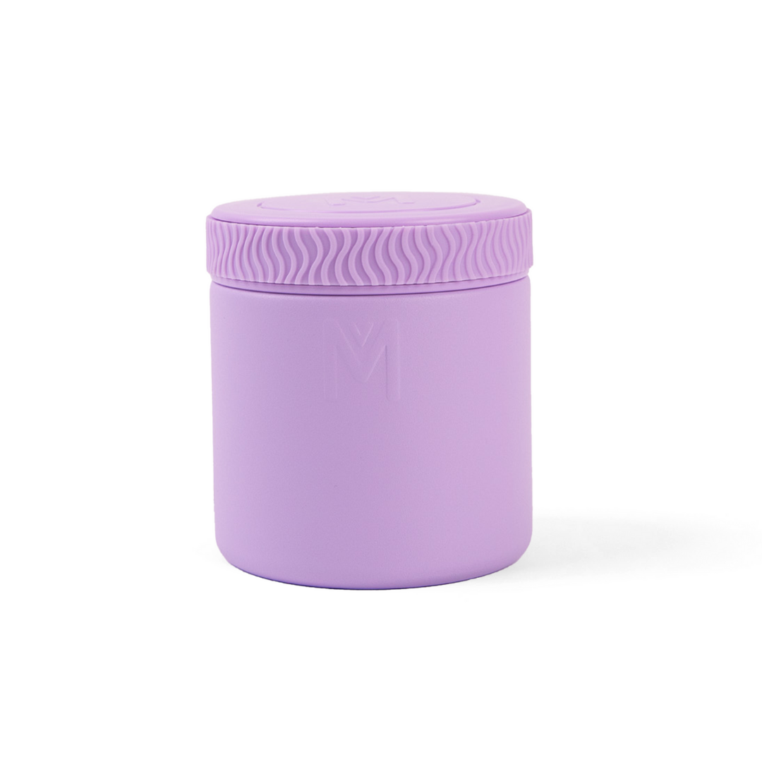 a picture of MontiiCo Insulated Food Jar - Lilac on a white background for a fun bento meal