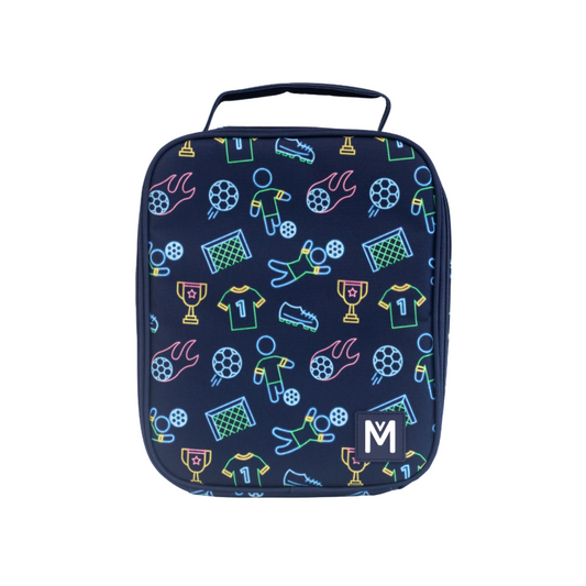 a picture of MontiiCo Large Insulated Lunch Bag - Goal Keeper on a white background for cool school gear