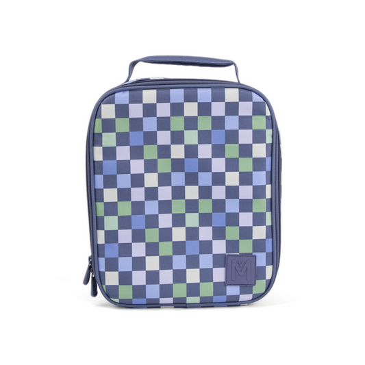 Montiico large lunch bag Checkered lunch bag with a visible brand logo on a white background
