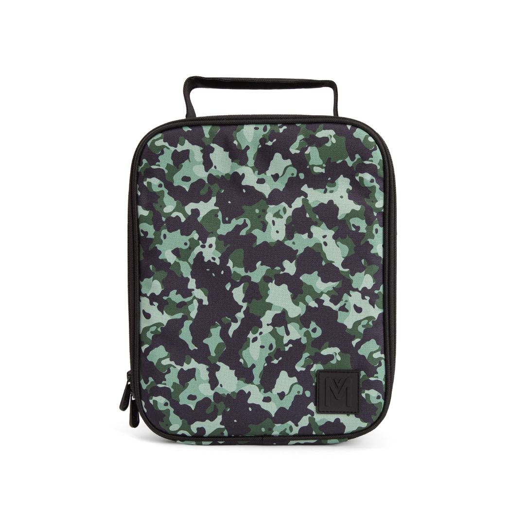 a picture of MontiiCo Large Insulated Lunch Bag - Stealth on a white background for a fun bento meal