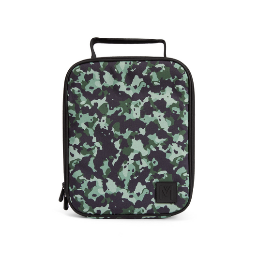 a picture of MontiiCo Large Insulated Lunch Bag - Stealth on a white background for a fun bento meal