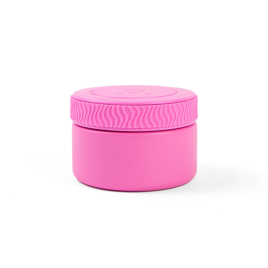 Floss Mini MontiiCo insulated food jar with 200ml capacity, stainless steel body and silicone grip.