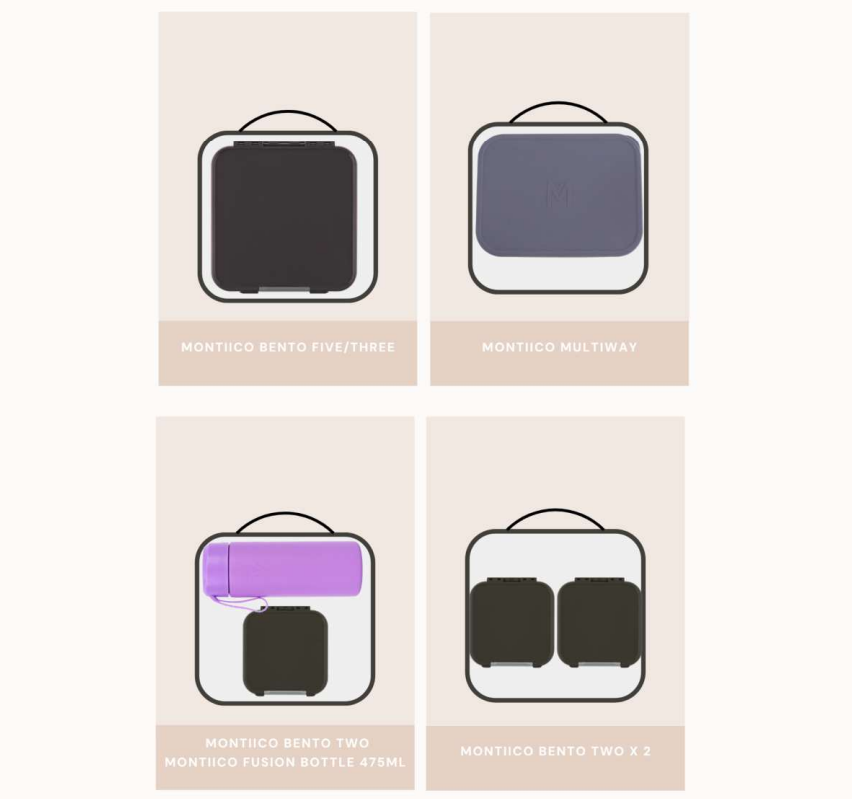 MontiiCo Medium Insulated Lunch Bag - Fruits Stripe