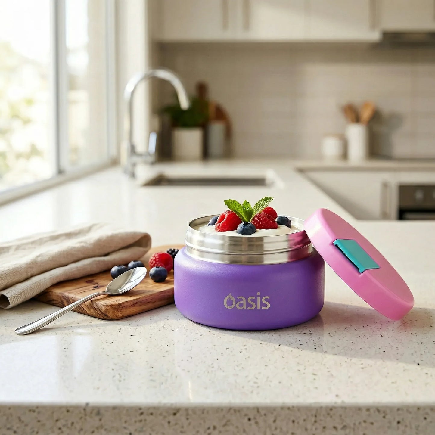 Oasis Kids Insulated Food Jar & Flask 230ml - Purple