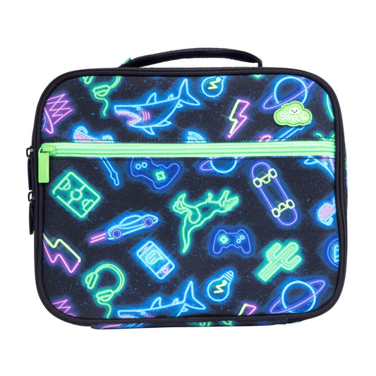 a picture of Spencil Insulated Lunch Bag with Chill Pack - Neon Life on a white background for cool school gear