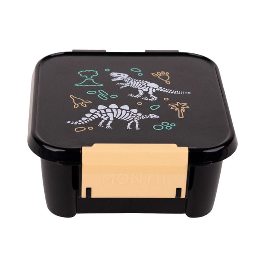 a picture of MontiiCo Bento 2 - Dinosaur Landon a white background for a super cool lunchbox for school