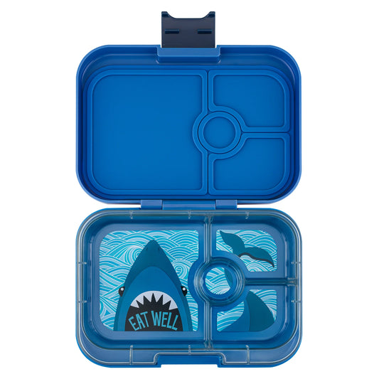a picture of Yumbox Panino - Surf Blue on a white background for a fun bento meal
