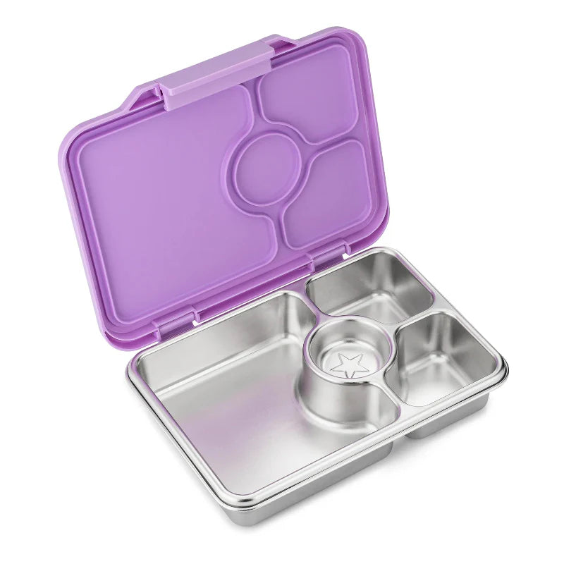 a picture of Yumbox Prêt Stainless Steel Lunchbox - Lavande Purple on a white background for a fun bento meal