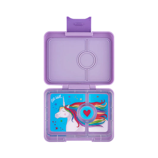 a picture of Yumbox Snack - Lavande Purple on a white background for a fun bento meal