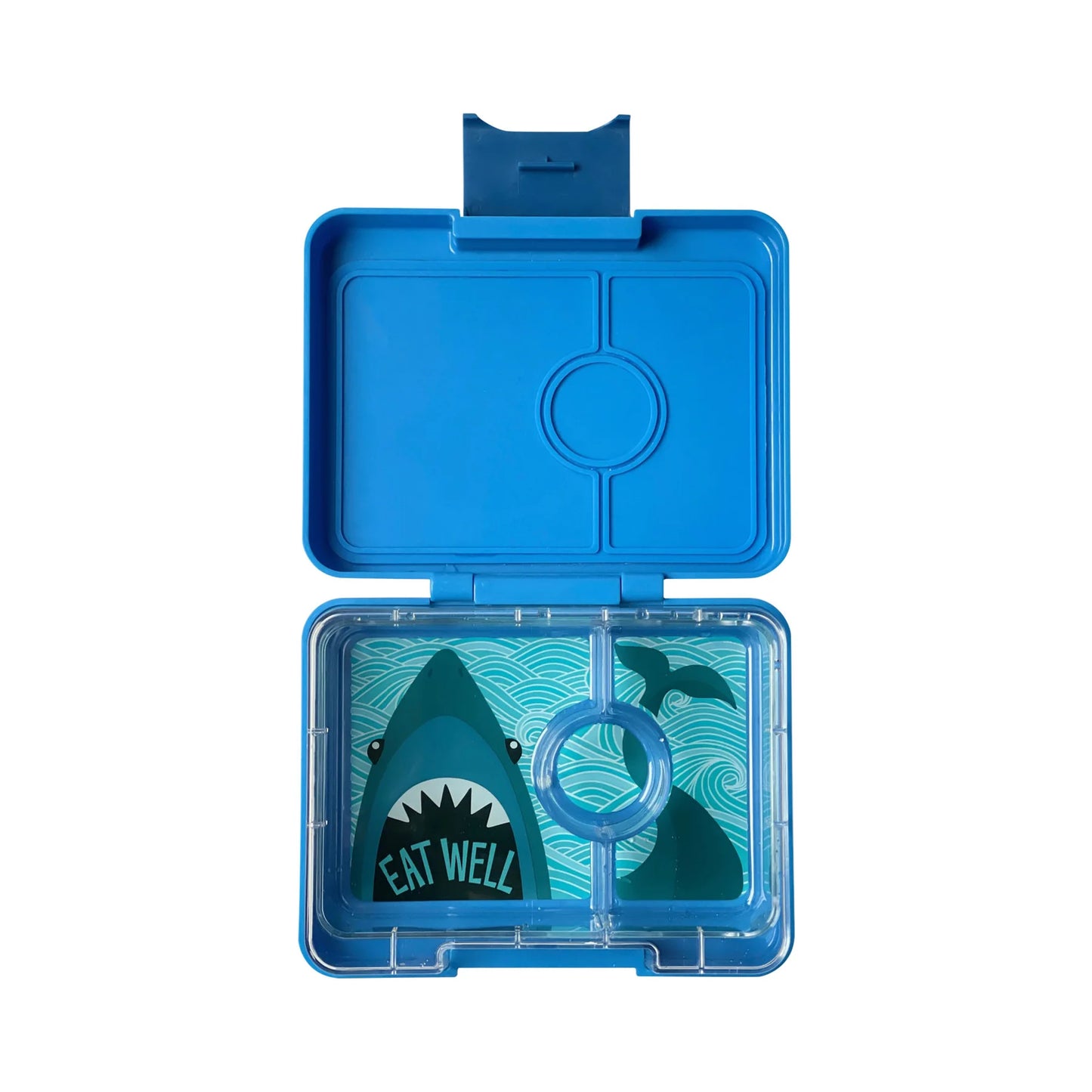 a picture of Yumbox Snack - Surf Blue on a white background for a fun bento meal