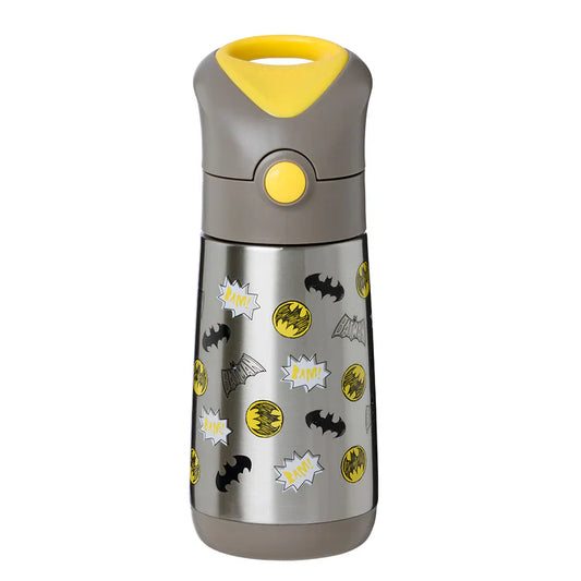 a picture of b.box Insulated Drink Bottle 350ml - Batman on a white background for a fun bento meal