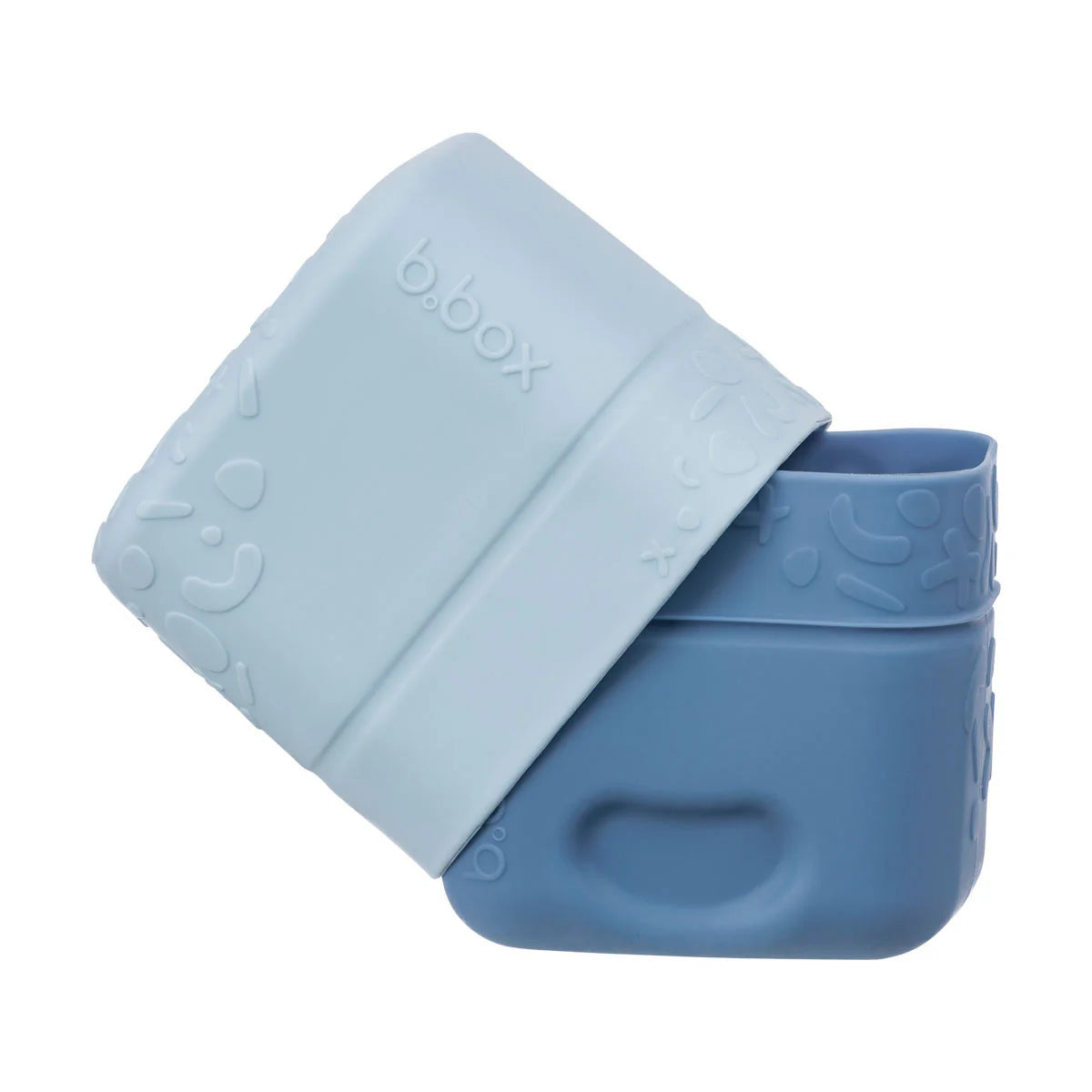 Two Ocean silicone snack cups from b.box nested for easy storage