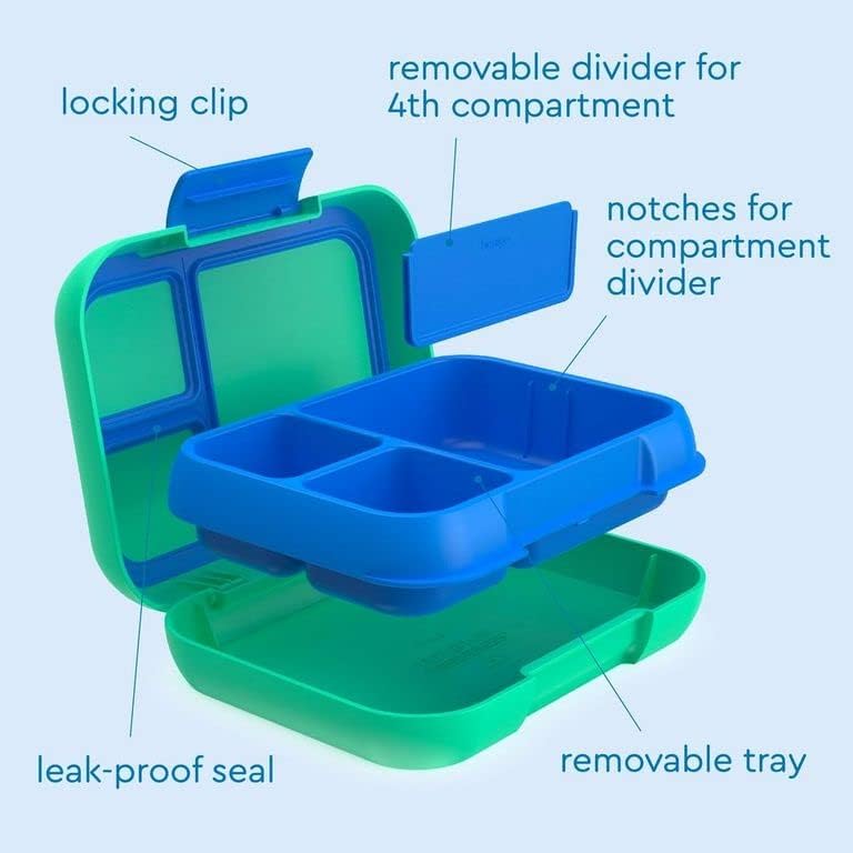 Bentgo Pop Spring Green lunch box with removable microwave‑safe tray and leak‑proof seal