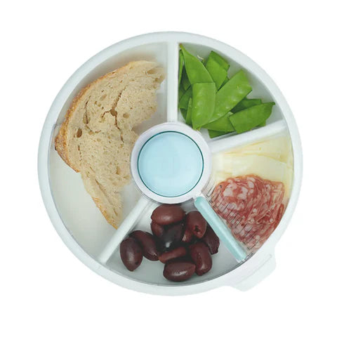 GoBe Large Snack Spinner Macaron Blue – 6‑slot kids snack container