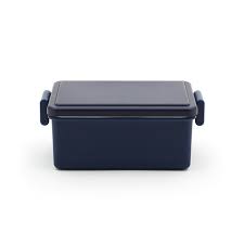 Large navy blue freezable bento box for kids, includes removable divider