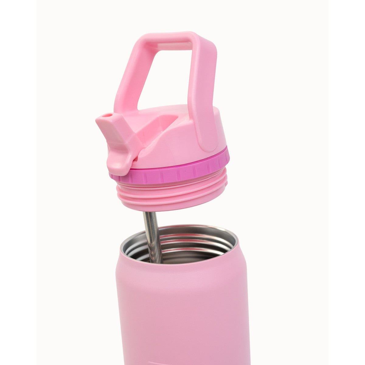 MontiiCo 750ml Sport Drink Bottle - Pink water bottle with a lid and straw on a white background