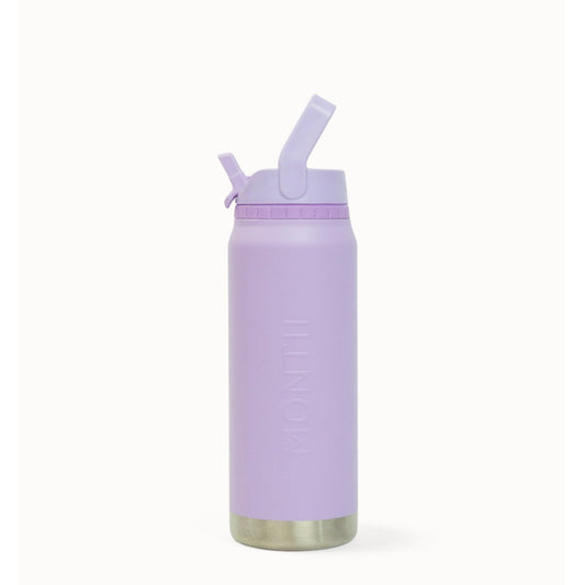 MontiiCo 750ml Sport Drink Bottle - Lilac with straw lid on a white background