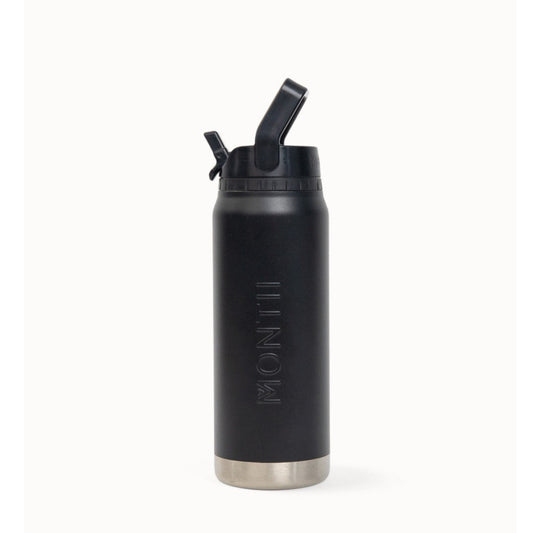 MontiiCo Midnight 750ml Sport insulated Drink Bottle with straw lid on a white background