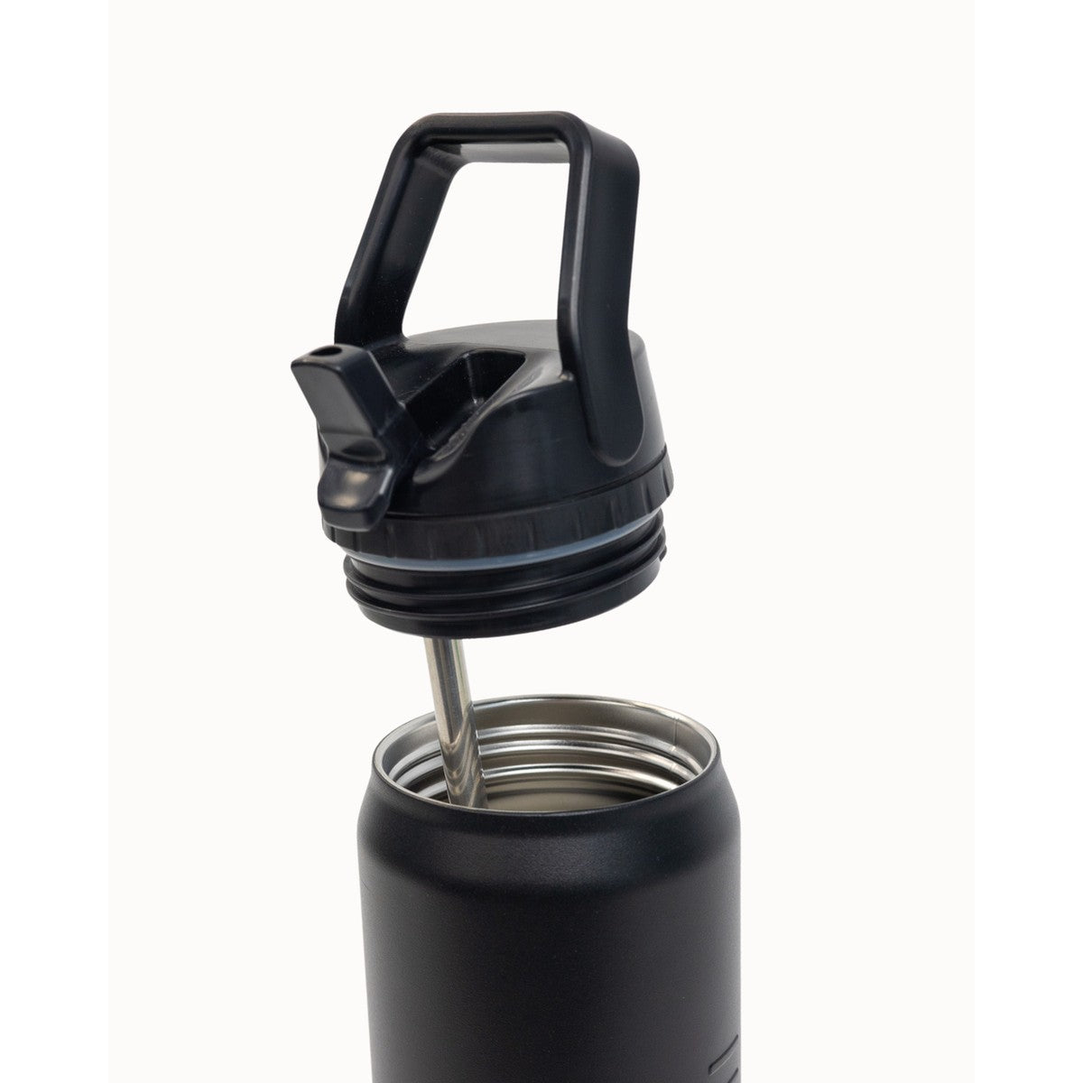 Montii Co Black insulated bottle with a screw-on cap on a white background